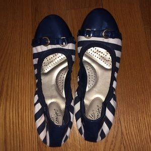 Navy Stripes Flats